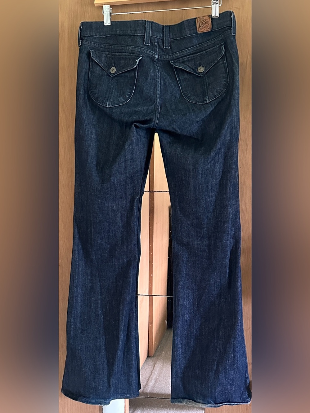 Lucky Brand Dark Indigo Denim Flare Low Rise Jeans - Picture 5 of 7
